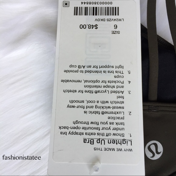 NWT lululemon lighten up bra dark olive green pads - Picture 2 of 4